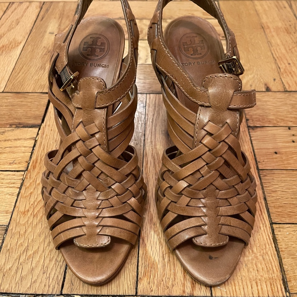 Tory Burch woven heels size 8